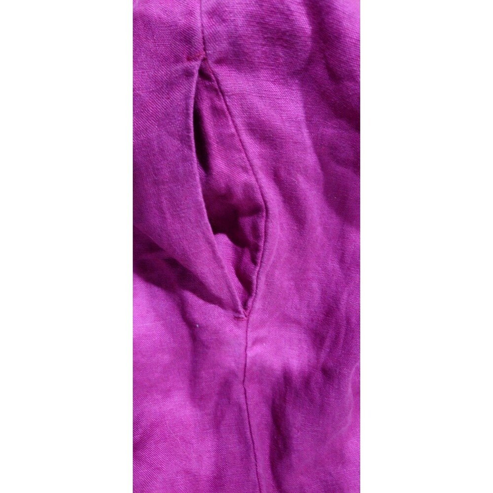 Garnet Hill Linen Fringe Hem Sleeveless Coastal Lagenlook Dress Size 8 - Picture 7 of 9